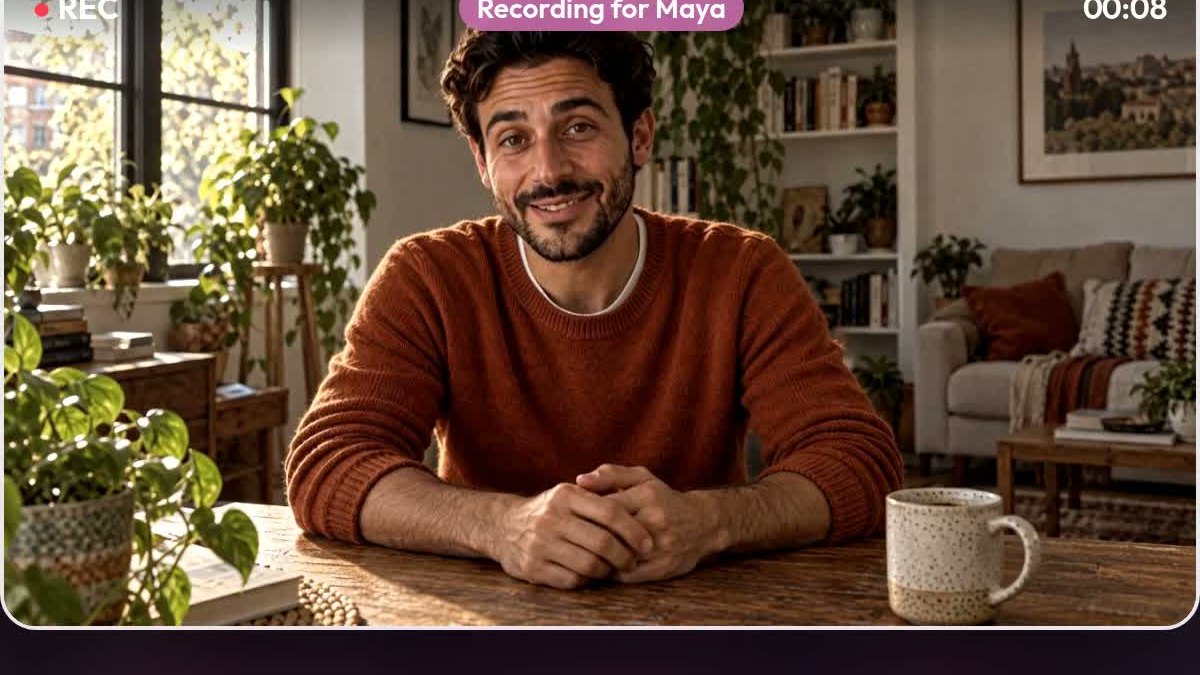 Daniel recording a Private Video Introduction for Maya