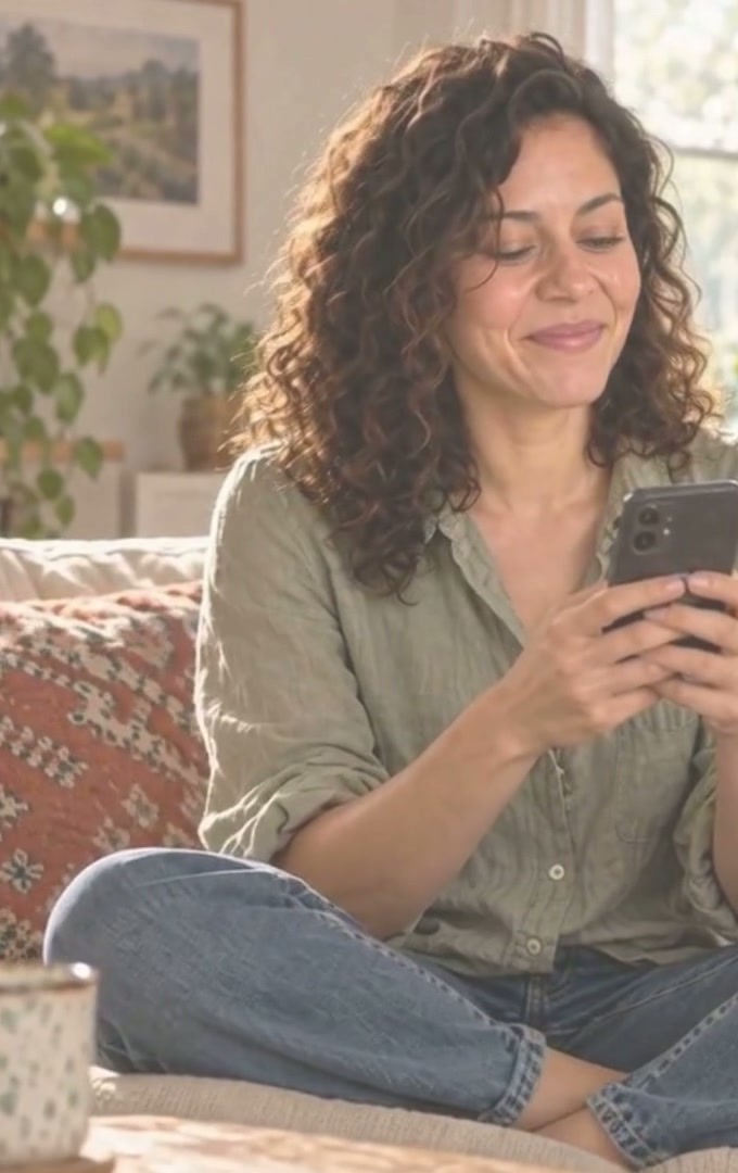 Illustrative scene: Maya receiving a personal invitation, on video